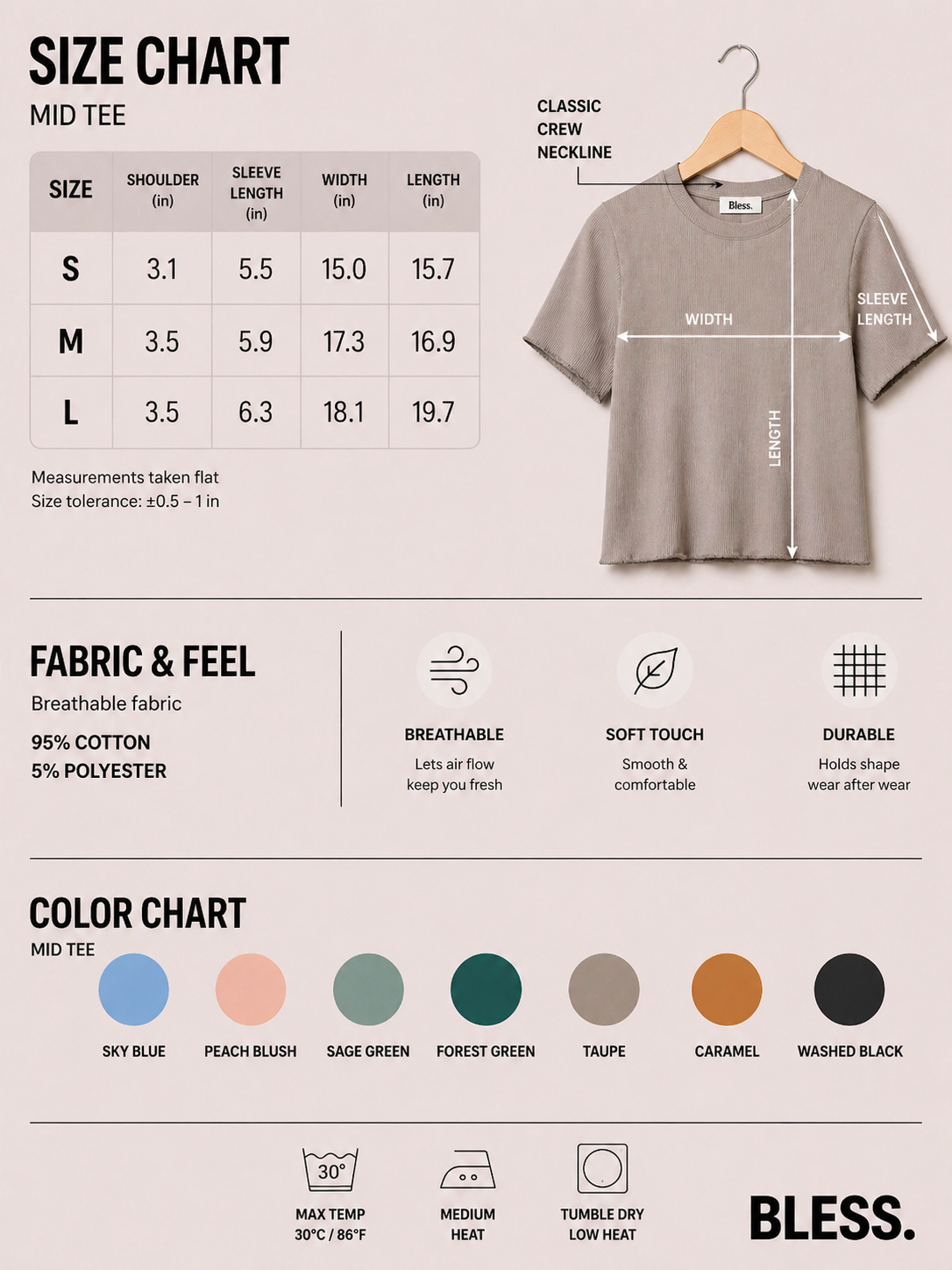 🌼 Women's T-Shirt in Premium Stretch
Rib Knit