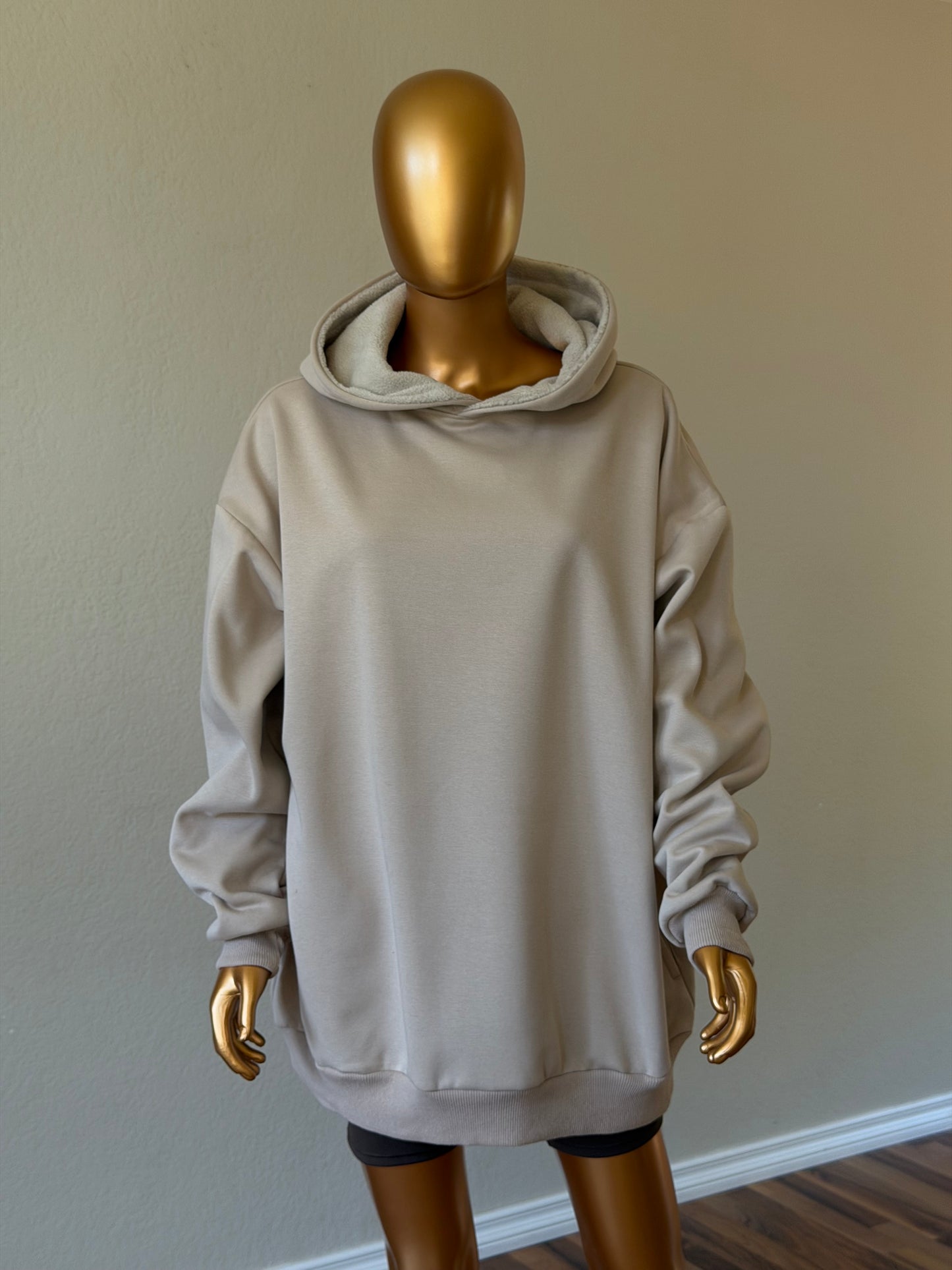 🤎 Oversized Hoodie (Fleece-Lined) · Beige