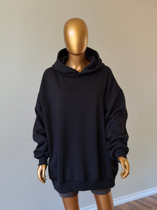 🖤 Oversized Hoodie (Lightweight, No Fleece) · Black