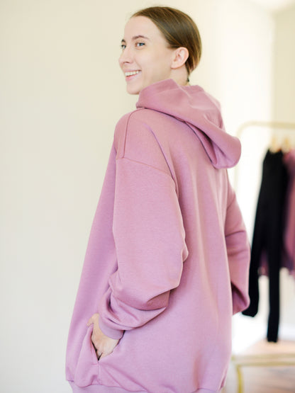 💜 Oversized Hoodie (Lightweight, No Fleece) · Lilac