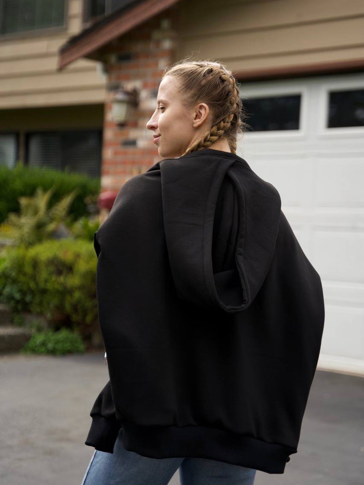 🖤 Oversized Hoodie (Lightweight, No Fleece) · Black