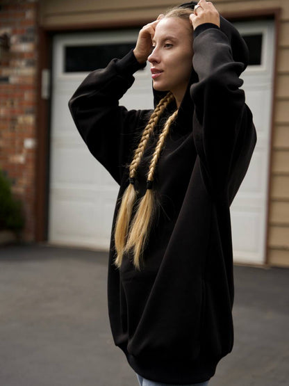 🖤 Oversized Hoodie (Lightweight, No Fleece) · Black