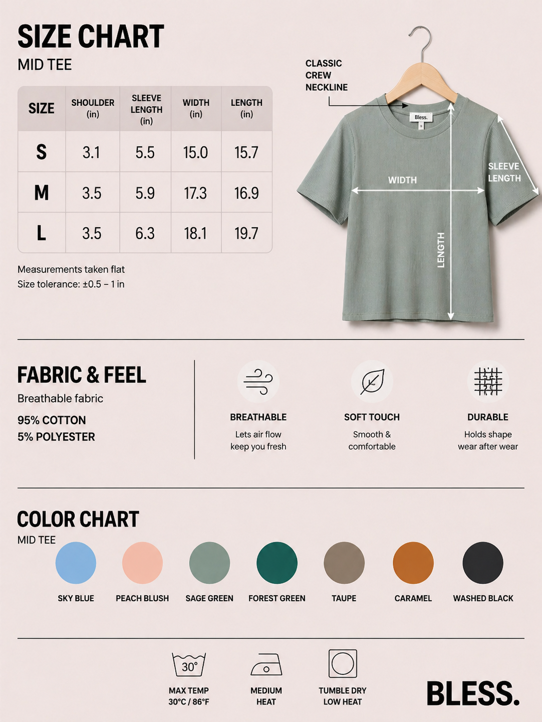 🌼 Women's T-Shirt in Premium Stretch
Rib Knit