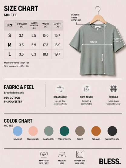 🌼 Women's T-Shirt in Premium Stretch
Rib Knit
