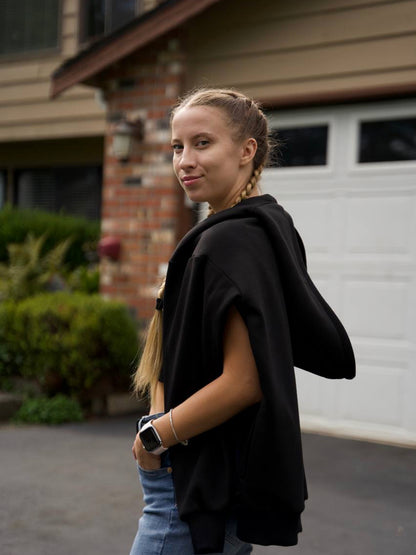 🖤 Oversized Hoodie (Lightweight, No Fleece) · Black
