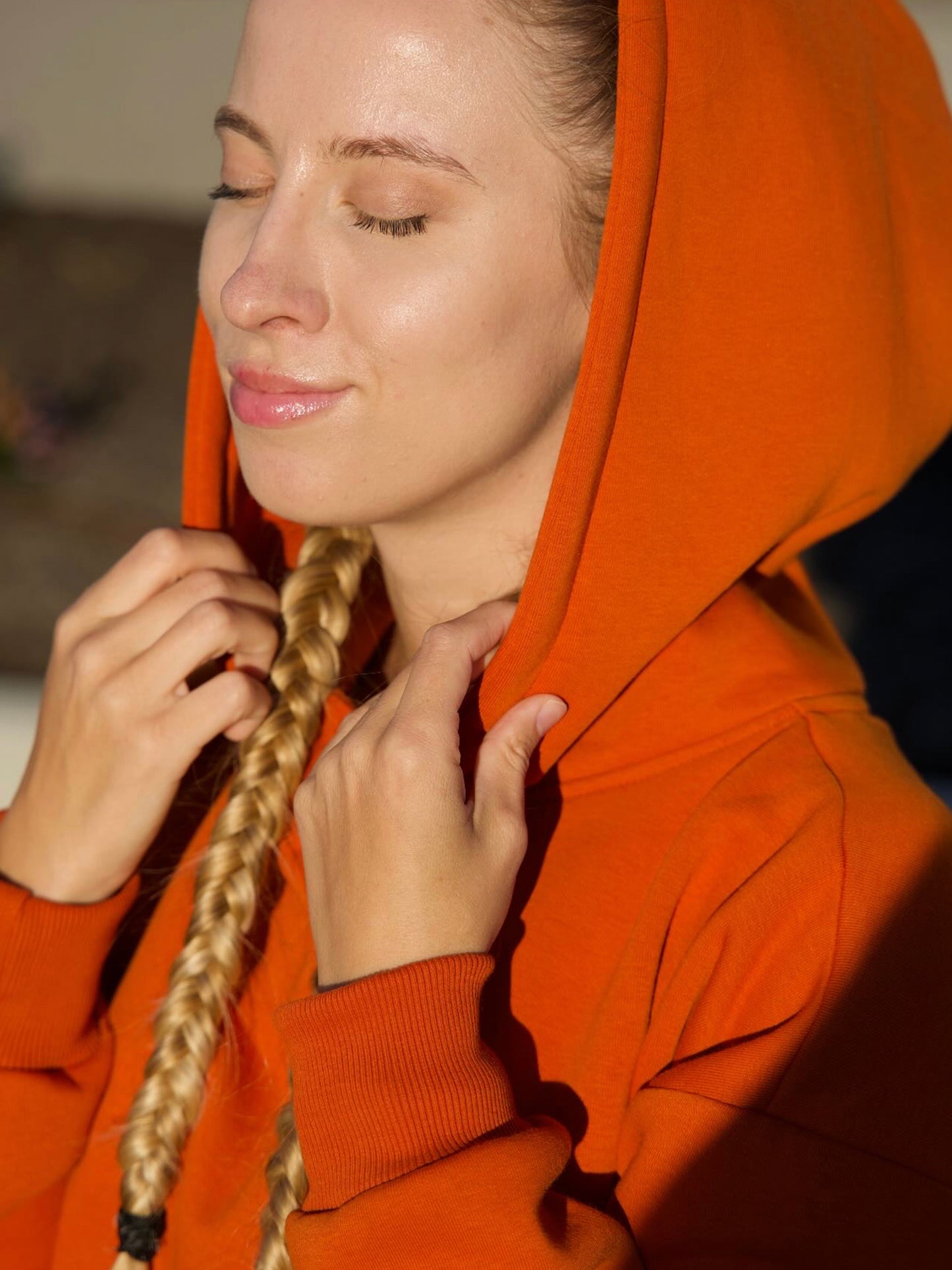 🧡 Oversized Hoodie (Fleece-Lined) · Orange