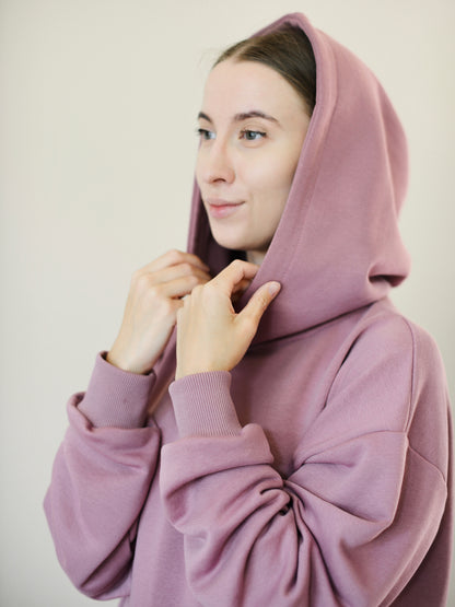 💜 Oversized Hoodie (Lightweight, No Fleece) · Lilac