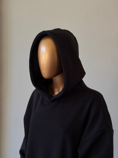 🖤 Oversized Hoodie (Fleece-Lined) · Black