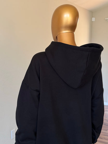 🖤 Oversized Hoodie (Fleece-Lined) · Black